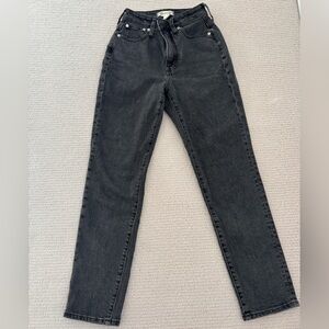 Madewell Curvy Perfect Vintage Jeans Black Wash High Rise Size 23